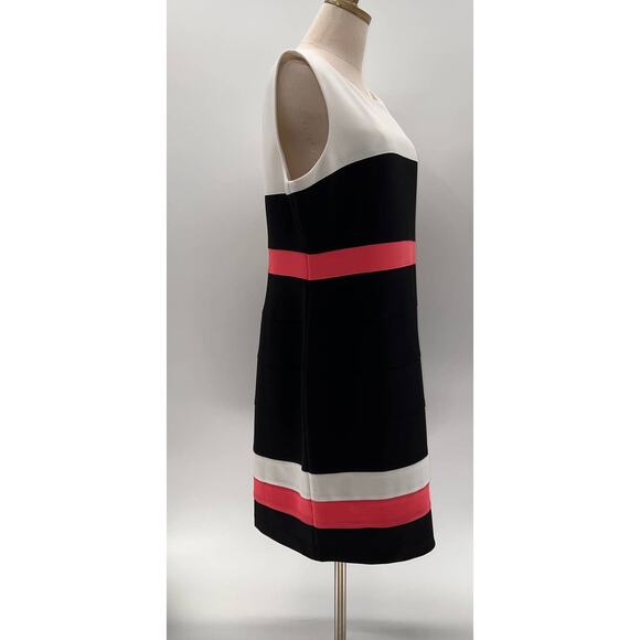 Tommy Hilfiger White/Black/Pink Striped Sleeveless Shift Dress NWT- 16 - Picture 11 of 12